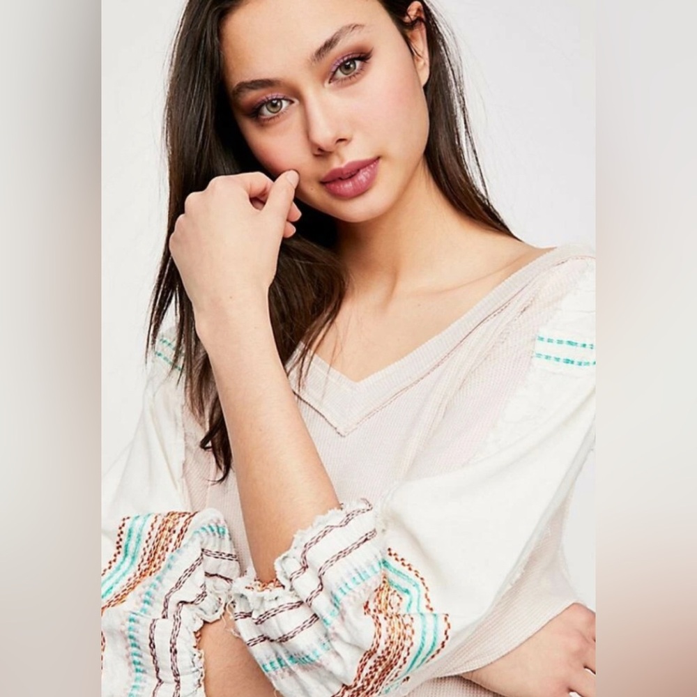 Free People We the Free Bubble Sleeve Thermal Top M • $98